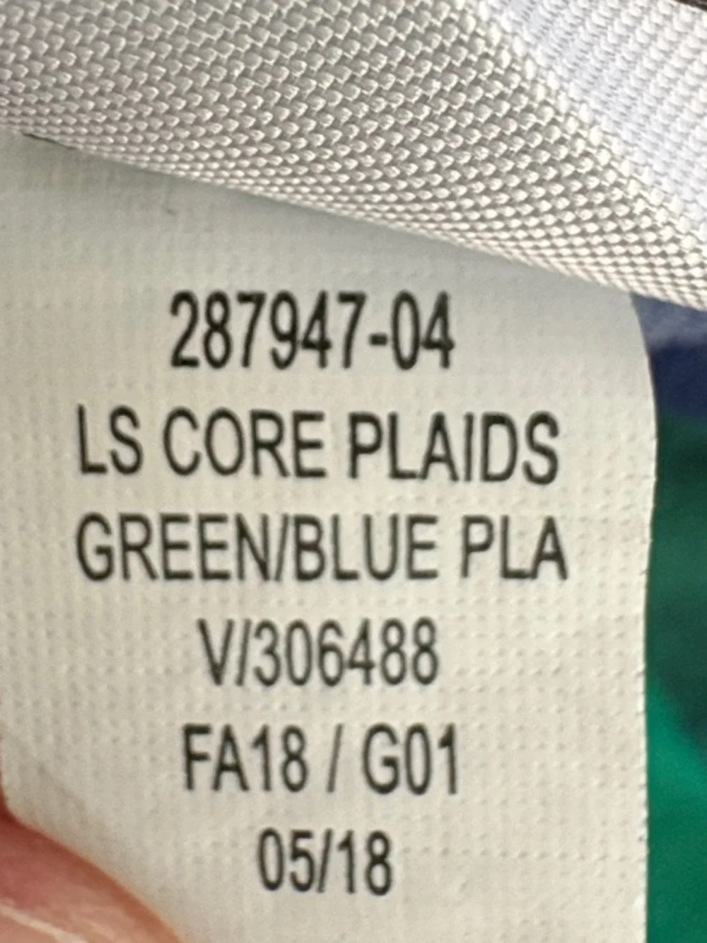 Old Navy Plaid Built-In Flex Button Down Shirt Size M (8) Green Blue Flawless
